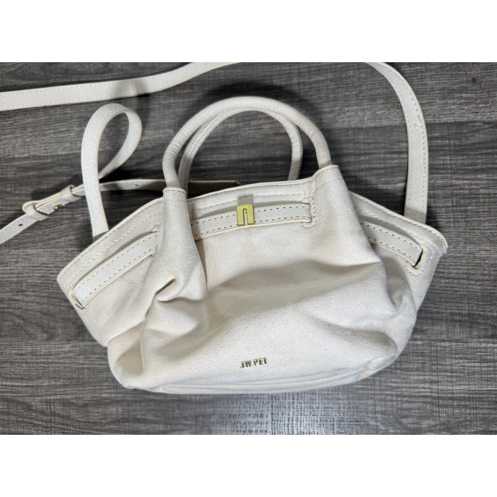 JW PEI Cream Small Satchel Top Handle Crossbody Purse Bag